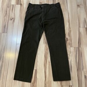 Beretta Brown Chino Corduroy Trouser Pants Size 38x30 Flat Front Cotton Straight